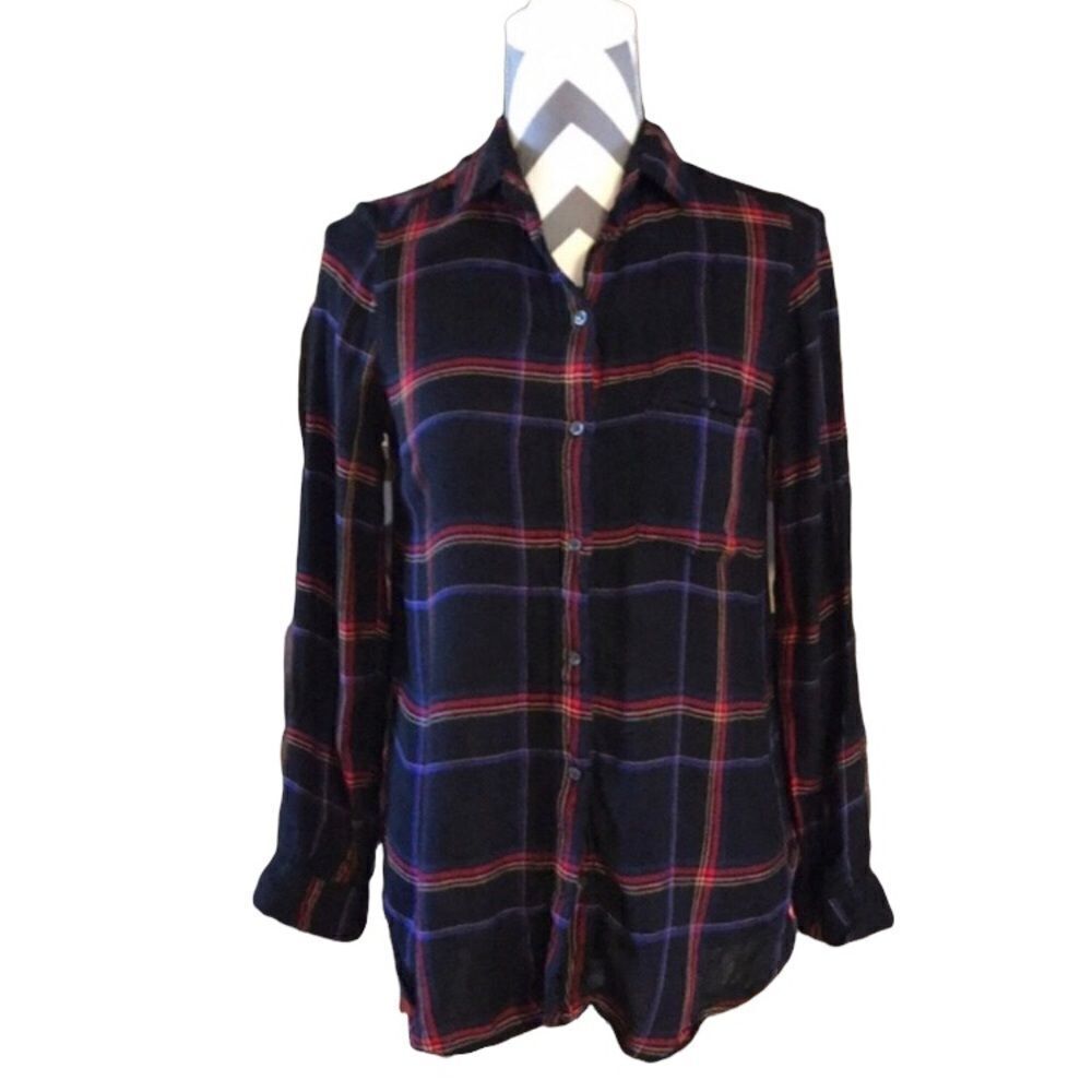 Old Navy Size XS Plaid Long Sleeved Shirt EUC